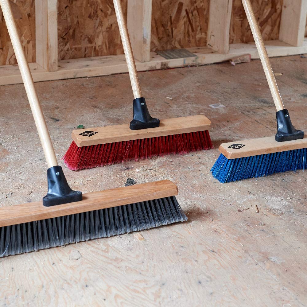 PUSH BROOM, 24, SMOOTH SURFACE, HARDWOOD HANDLE, UNBREAKABLE CONNECTOR